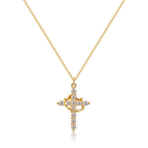 FAITHLOVE™ ROTATABLE CROWN CROSS NECKLACE