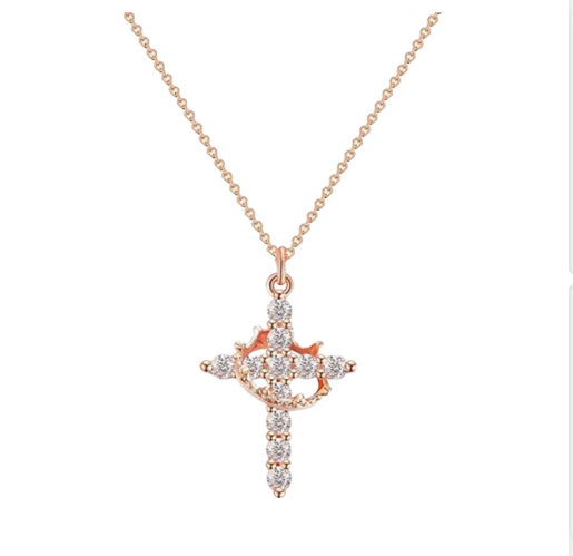 FAITHLOVE™ ROTATABLE CROWN CROSS NECKLACE