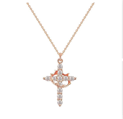 FAITHLOVE™ ROTATABLE CROWN CROSS NECKLACE