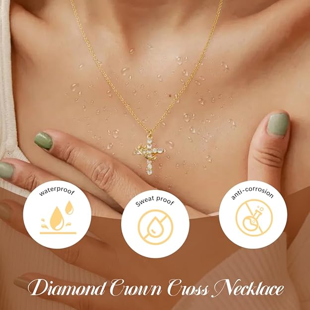 FAITHLOVE™ ROTATABLE CROWN CROSS NECKLACE